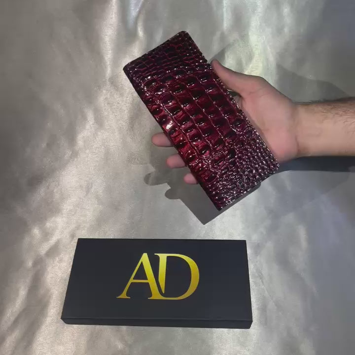Luxury Crocodile long Leather Wallet